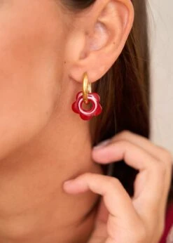 Boucles D'oreilles Amélia -Motusboutique Soldes Motus Boutique BTC BO Amelia Rouge 4