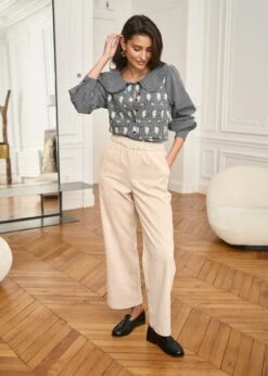 Blouse Belinda -Motusboutique Soldes Motus Boutique Blouse Belinda Imprime Fond Noir 3