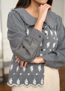 Blouse Belinda -Motusboutique Soldes Motus Boutique Blouse Belinda Imprime Fond Noir 7