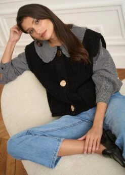 Blouse Belinda -Motusboutique Soldes Motus Boutique Blouse Belinda Imprime Fond Noir 9