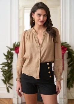 Blouse Cassiopée -Motusboutique Soldes Motus Boutique Blouse Cassiopee Or 8