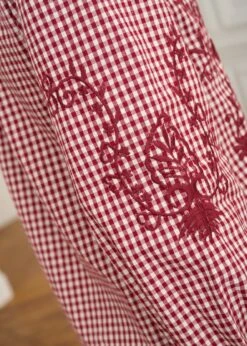 Blouse Ysaline -Motusboutique Soldes Motus Boutique Blouse Isaline Vichy Bordeaux 6