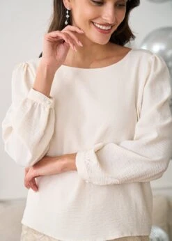 Blouse Olga -Motusboutique Soldes Motus Boutique Blouse Olga Ivoire 4