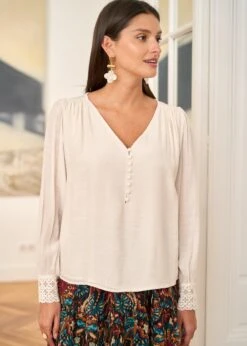 Blouse Olivia -Motusboutique Soldes Motus Boutique Blouse Olivia Ivoire 1