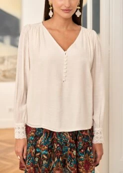 Blouse Olivia -Motusboutique Soldes Motus Boutique Blouse Olivia Ivoire 2