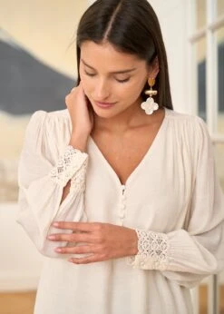 Blouse Olivia -Motusboutique Soldes Motus Boutique Blouse Olivia Ivoire 4