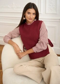 Blouse Tina -Motusboutique Soldes Motus Boutique Blouse Tina Vichy Bordeaux 5