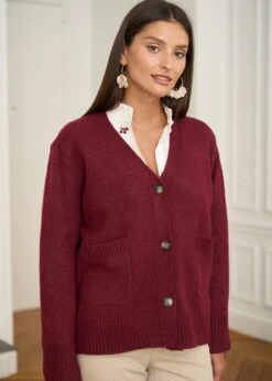 Blouse Violaine -Motusboutique Soldes Motus Boutique Blouse Violance Blanc Bordeaux 5