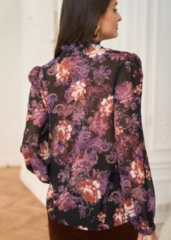 Chemise Manuela -Motusboutique Soldes Motus Boutique Chemise Manuela Imprime Fond Noir 5