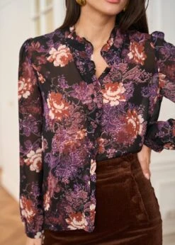 Chemise Manuela -Motusboutique Soldes Motus Boutique Chemise Manuela Imprime Fond Noir 6