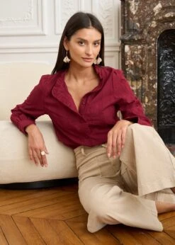 Chemise Noa -Motusboutique Soldes Motus Boutique Chemise Noa Bordeaux 5
