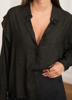 Chemise Ophélia -Motusboutique Soldes Motus Boutique Chemise Ophelia Noir Or 4