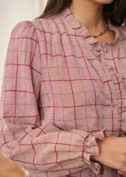 Chemise Perla -Motusboutique Soldes Motus Boutique Chemise Perla Bordeaux 5