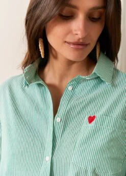 Chemise Sybile -Motusboutique Soldes Motus Boutique Chemise Sybile Vert Blanc 6