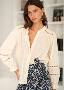 Blouse Axelle -Motusboutique Soldes Motus Boutique Days Of Autumn Blouse Axelle Ivoire 3