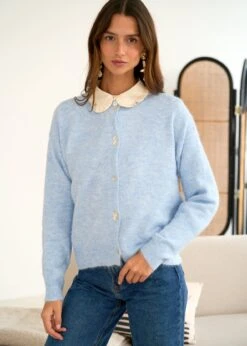 Gilet Ophélia -Motusboutique Soldes Motus Boutique Days Of Autumn Gilet Ophelia Bleu 3