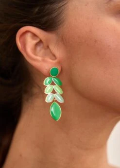 Boucles D'oreilles Darwin -Motusboutique Soldes Motus Boutique Ete Boucles Oreilles Darwin Vert 3