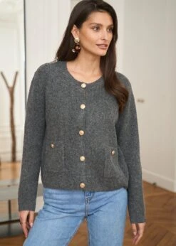 Gilet Ambroise -Motusboutique Soldes Motus Boutique Gilet Ambroise Gris 1