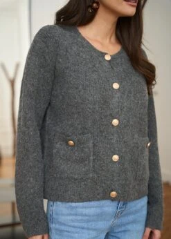 Gilet Ambroise -Motusboutique Soldes Motus Boutique Gilet Ambroise Gris 6