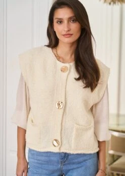 Gilet Artus -Motusboutique Soldes Motus Boutique Gilet Artus Beige 4