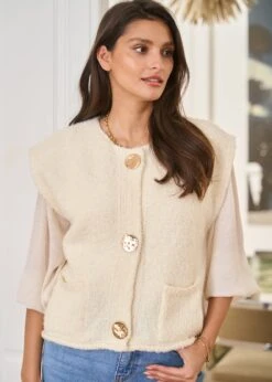 Gilet Artus -Motusboutique Soldes Motus Boutique Gilet Artus Beige 9