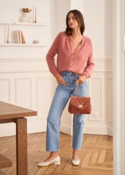 Gilet Cléo -Motusboutique Soldes Motus Boutique Gilet Cleo Vieux Rose 5