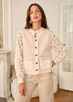 Veste Harper -Motusboutique Soldes Motus Boutique Gilet Harper Beige 5