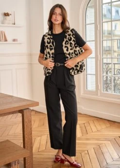 Veste Harris -Motusboutique Soldes Motus Boutique Gilet Harris Leopard Noir Beige 10