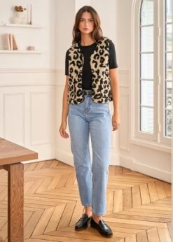 Veste Harris -Motusboutique Soldes Motus Boutique Gilet Harris Leopard Noir Beige 5