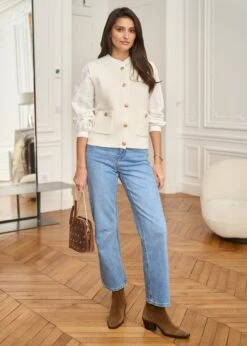 Gilet Léon -Motusboutique Soldes Motus Boutique Gilet Leon Ecru 3