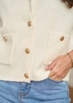 Gilet Léon -Motusboutique Soldes Motus Boutique Gilet Leon Ecru 4