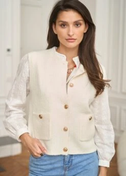Gilet Léon -Motusboutique Soldes Motus Boutique Gilet Leon Ecru 8