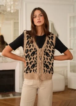 Gilet Loan -Motusboutique Soldes Motus Boutique Gilet Loan Imprime Leopard 4