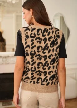Gilet Loan -Motusboutique Soldes Motus Boutique Gilet Loan Imprime Leopard 5