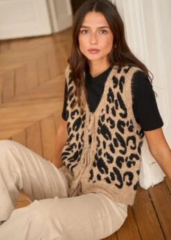 Gilet Loan -Motusboutique Soldes Motus Boutique Gilet Loan Imprime Leopard 7