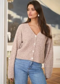Gilet Myrielle -Motusboutique Soldes Motus Boutique Gilet Myrielle Taupe 1