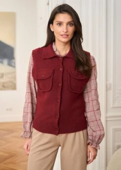 Gilet Olga -Motusboutique Soldes Motus Boutique Gilet Olga Bordeaux 2