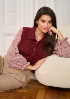 Gilet Olga -Motusboutique Soldes Motus Boutique Gilet Olga Bordeaux 5