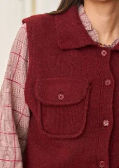 Gilet Olga -Motusboutique Soldes Motus Boutique Gilet Olga Bordeaux 8