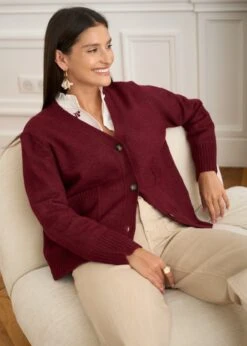 Gilet Vera -Motusboutique Soldes Motus Boutique Gilet Vera Bordeaux 9