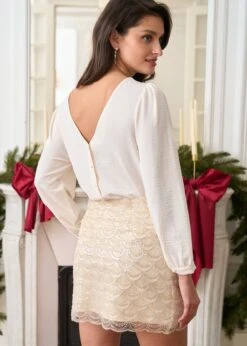 Jupe Julie -Motusboutique Soldes Motus Boutique Jupe Julie Beige 4