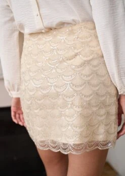 Jupe Julie -Motusboutique Soldes Motus Boutique Jupe Julie Beige 5