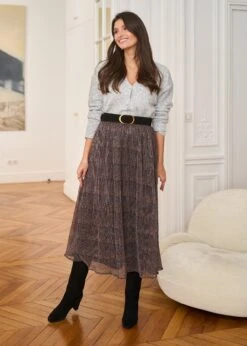 Jupe Réjane -Motusboutique Soldes Motus Boutique Jupe Rejane Choco 5