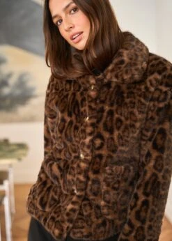Manteau Camille -Motusboutique Soldes Motus Boutique Manteau Camille Leopard Marron 10