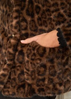 Manteau Camille -Motusboutique Soldes Motus Boutique Manteau Camille Leopard Marron 4
