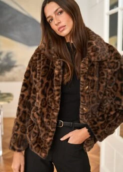 Manteau Camille -Motusboutique Soldes Motus Boutique Manteau Camille Leopard Marron 5