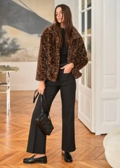 Manteau Camille -Motusboutique Soldes Motus Boutique Manteau Camille Leopard Marron 6