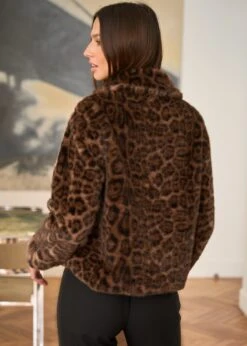 Manteau Camille -Motusboutique Soldes Motus Boutique Manteau Camille Leopard Marron 7