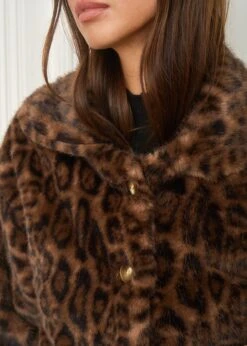 Manteau Camille -Motusboutique Soldes Motus Boutique Manteau Camille Leopard Marron 9