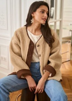 Manteau Isaline -Motusboutique Soldes Motus Boutique Manteau Isaline Beige 10